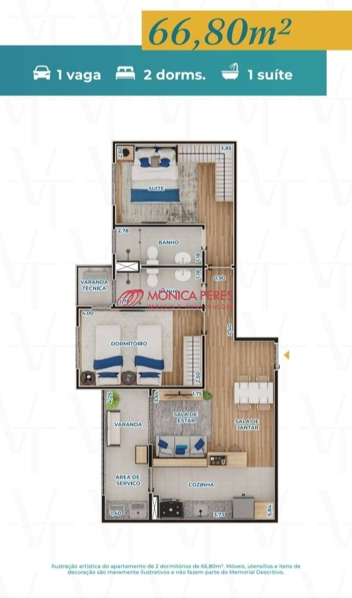 Apartamento à venda com 2 quartos, 66m² - Foto 5